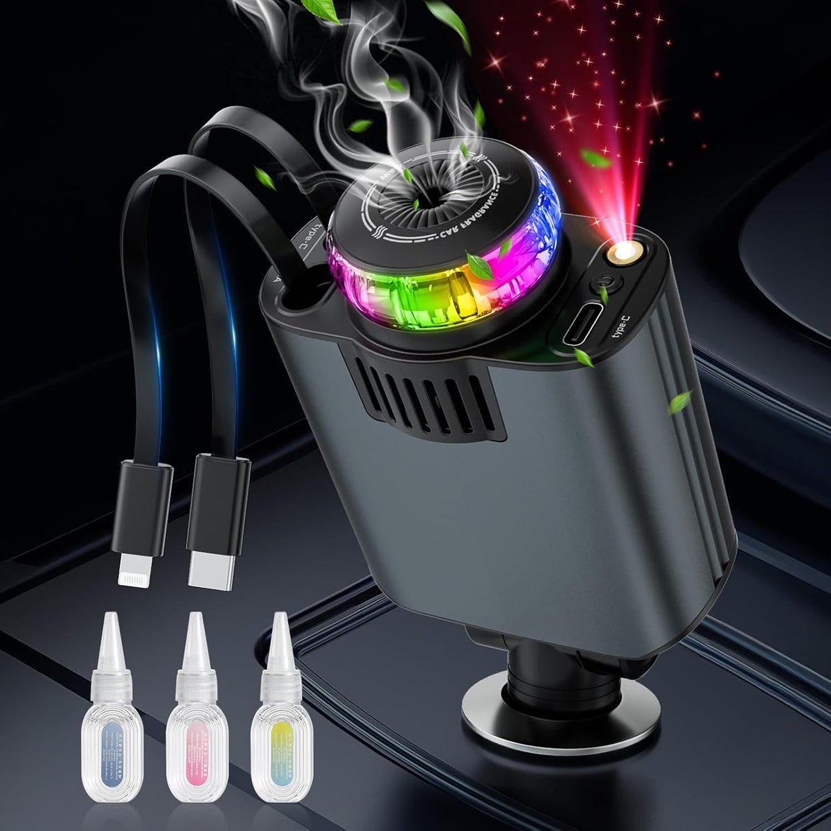 Diffuseur d’Arômes Lumineux & Chargeur Rapide 5-en-1