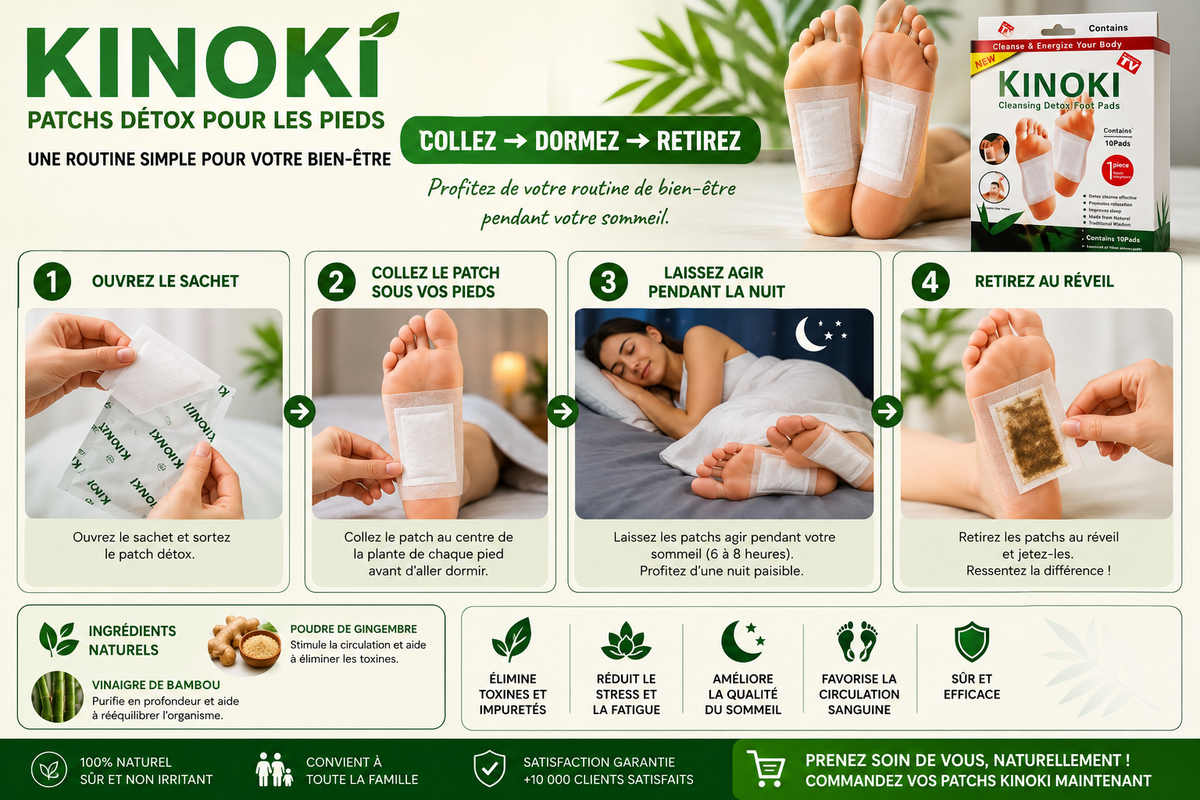 KINOKI – PATCHS DÉTOX POUR LES PIEDS